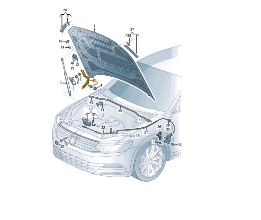 NEW VW PASSAT ALLTRACK B8 FRONT RIGHT BONNET HOOD HINGE 3G0823302