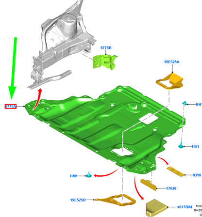 new ford focus c519 mk4 engine underbody splash shield 2439064 original