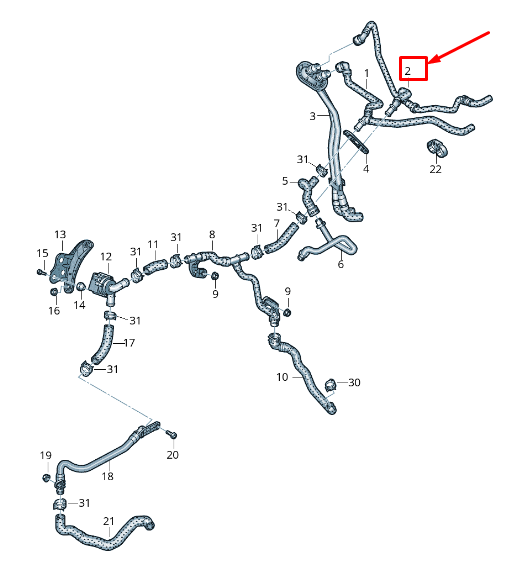 NEW AUDI A8 4N ENGINE COOLANT HOSE 4N1819316B ORIGINAL