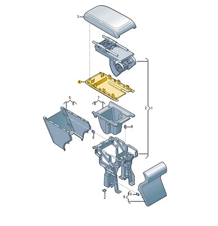 NEW AUDI A1 SPORTBACK GBA CENTER ARMREST LOWER COVER 82A8642494PK