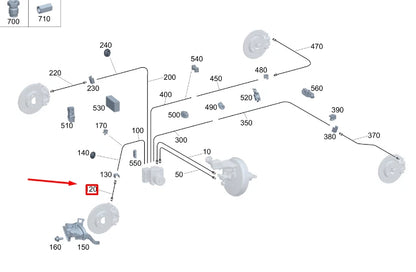 NEW MERCEDES-BENZ GLA H247 AMG FRONT LEFT BRAKE HOSE A2474203700 ORIGINAL