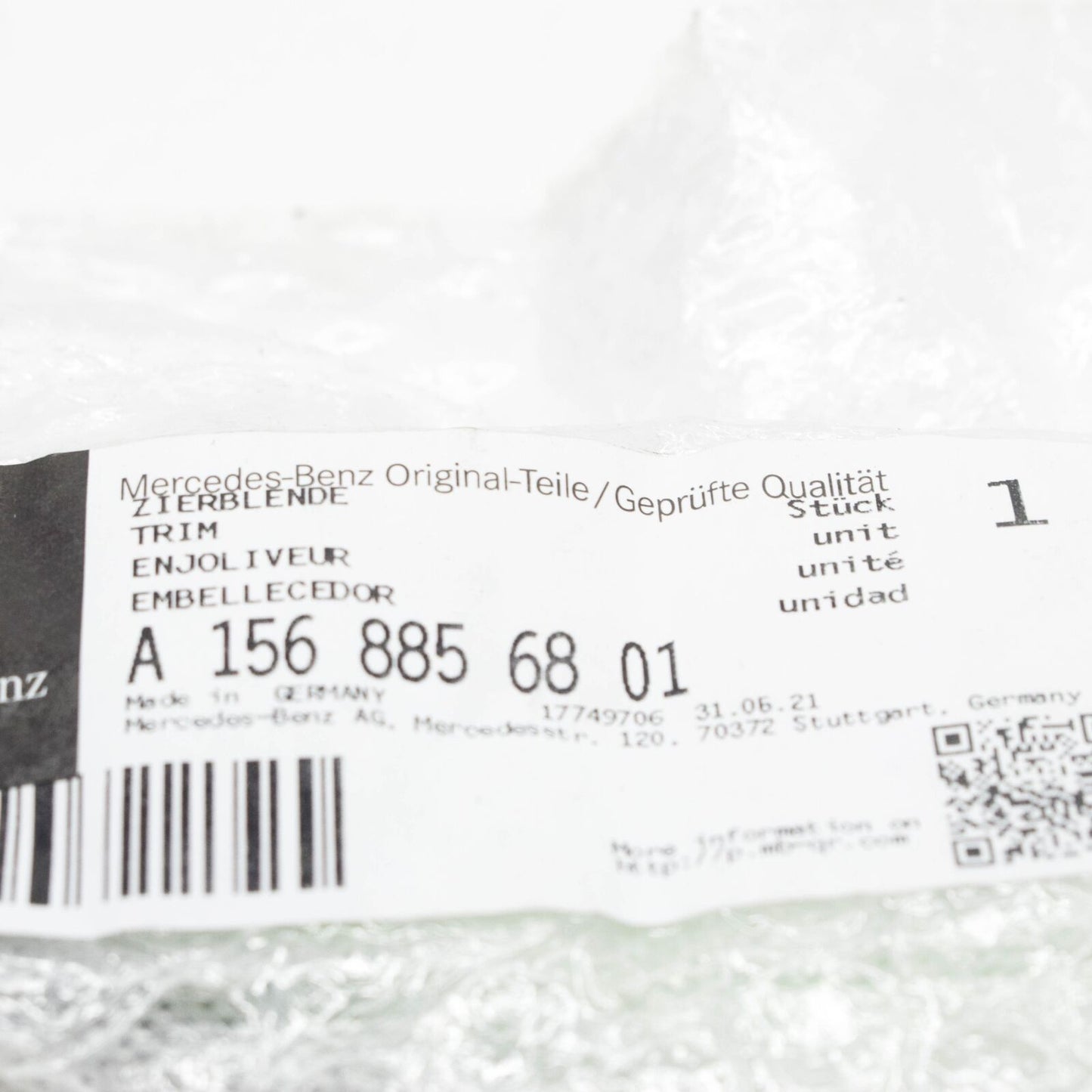 NEW MERCEDES-BENZ GLA X156 REAR BUMPER RIGHT LOWER MOLDING A1568856801 ORIGINAL