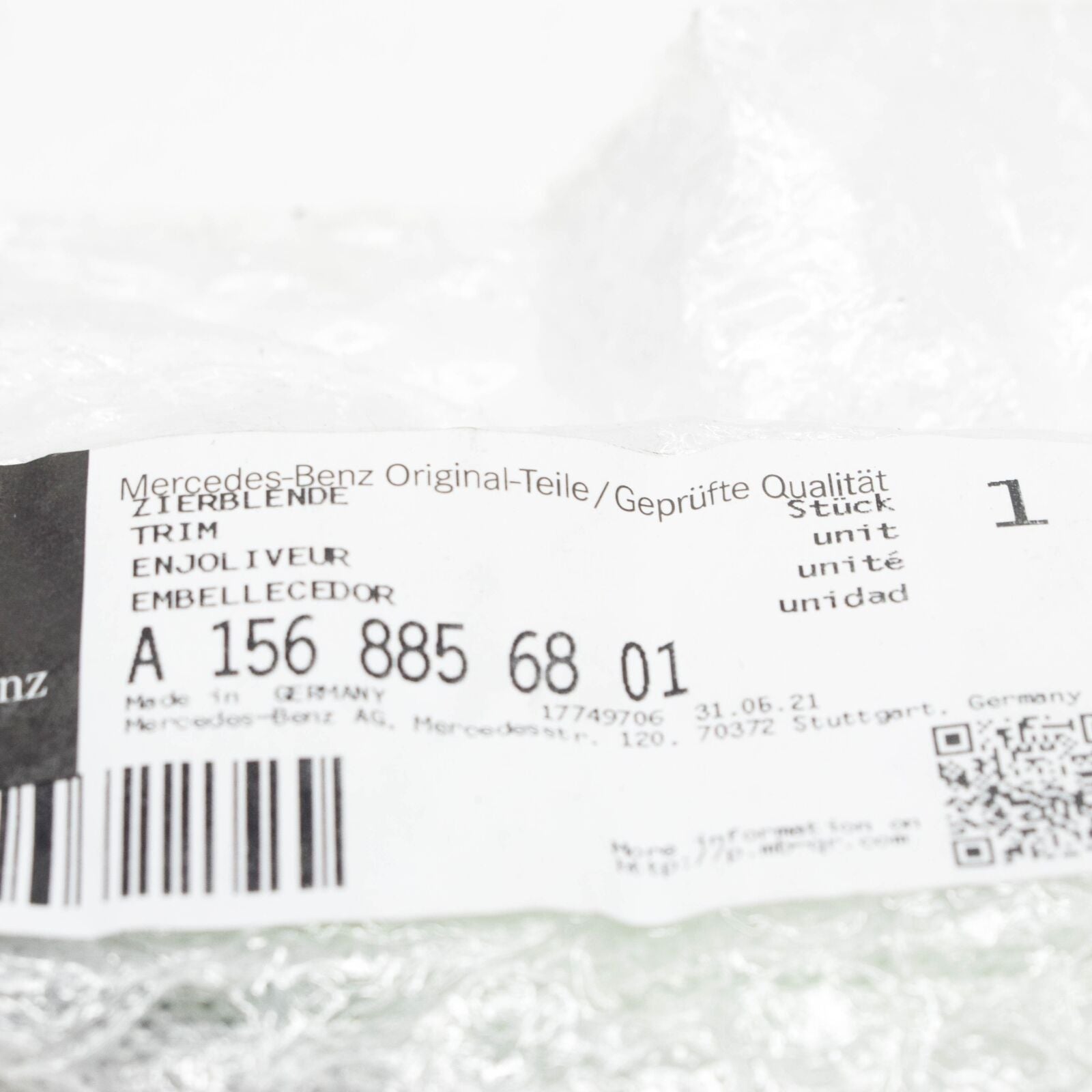 NEW MERCEDES-BENZ GLA X156 REAR BUMPER RIGHT LOWER MOLDING A1568856801 ORIGINAL