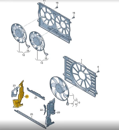 NEW AUDI A5 8W6 FRONT RADIATOR RIGHT SIDE AIR DUCT 8W6121284AR ORIGINAL