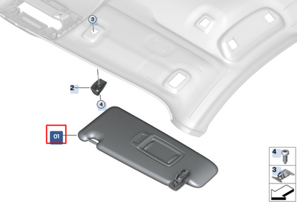 new bmw x1 f48 left side sun visor 51447461721 7461721 original