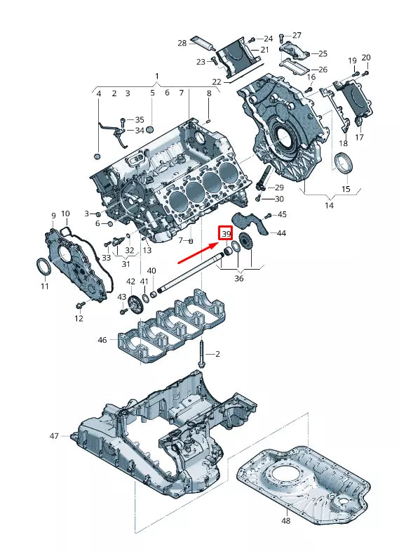NEW VW TOUAREG 7P ENGINE BALANCE SHAFT BEARING 059103869D ORIGINAL