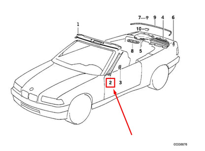 NEW BMW 3 COMPACT E36 FRONT RIGHT A-PILLAR COVER 8132670 51438132670 ORIGINAL