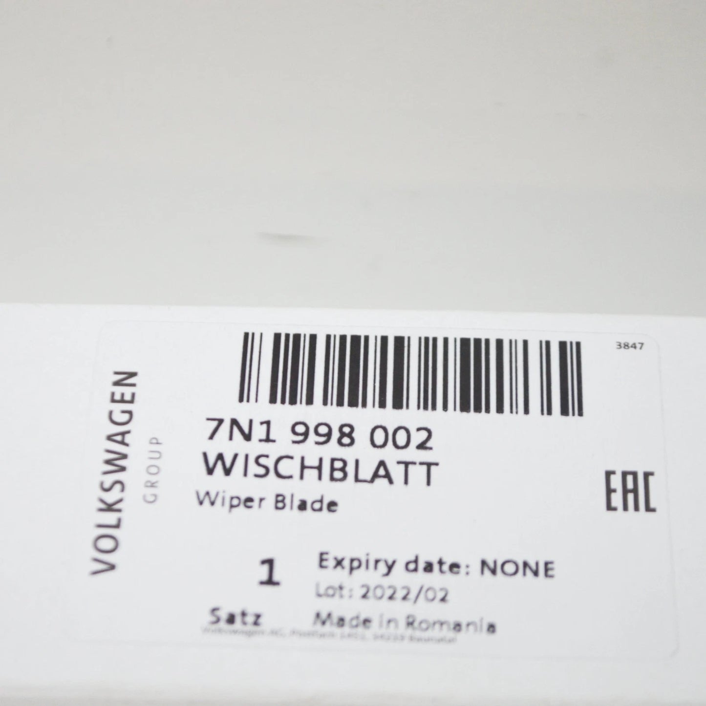 NEW VW SHARAN 7N FRONT WINDSCREEN WIPER BLADE SET 7N1998002 LHD