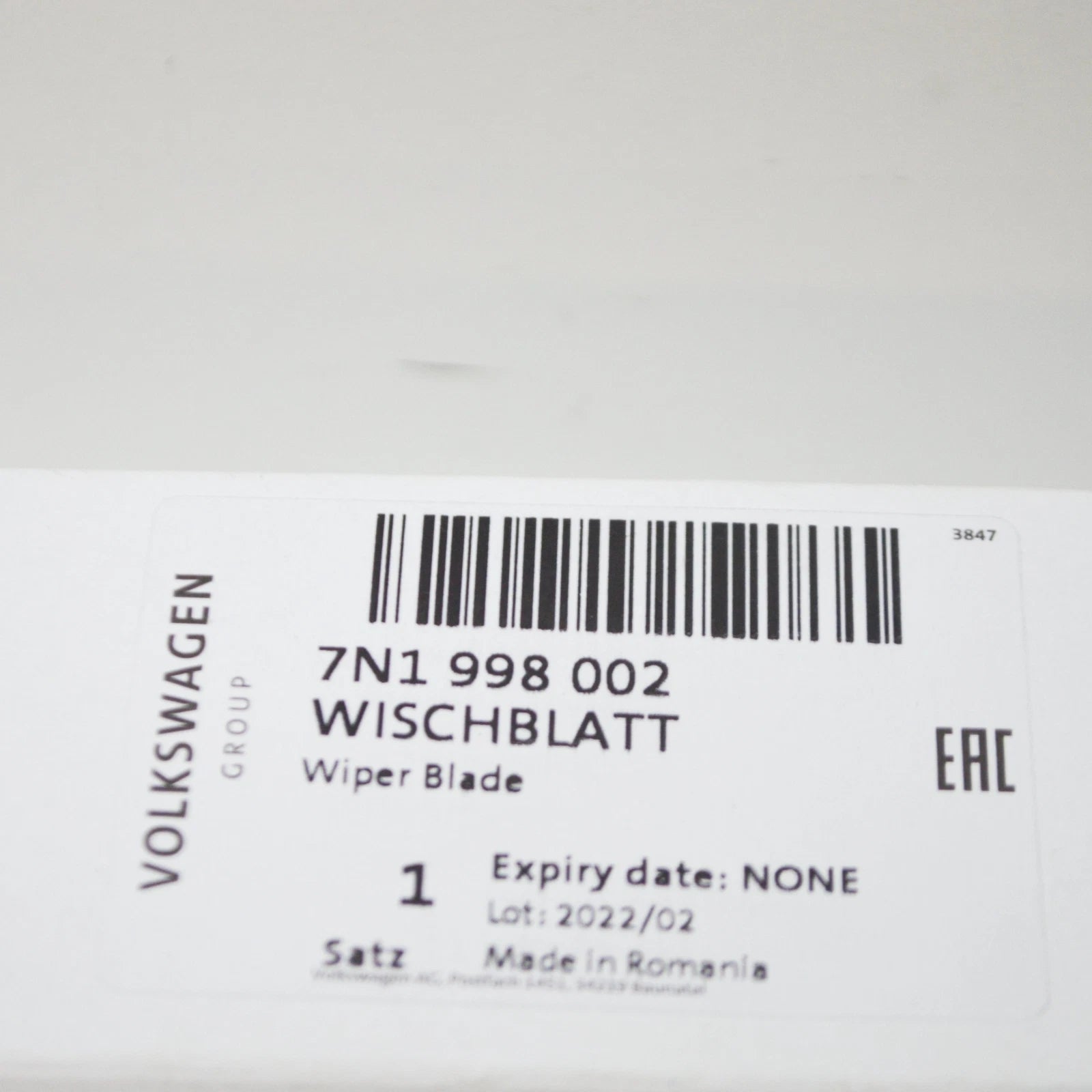 NEW VW SHARAN 7N FRONT WINDSCREEN WIPER BLADE SET 7N1998002 LHD