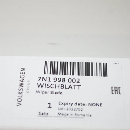 NEW VW SHARAN 7N FRONT WINDSCREEN WIPER BLADE SET 7N1998002 LHD