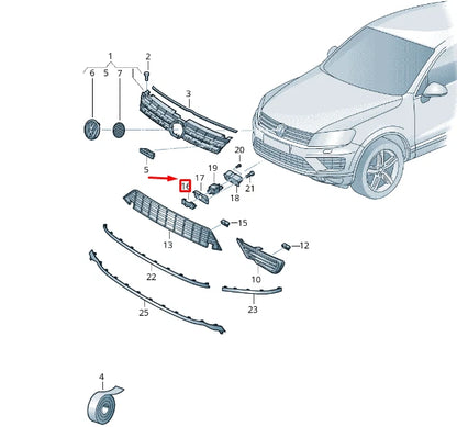 NEW VW TOUAREG 7P MK2 FRONT CAMERA COVER CAP 7P6853140C041