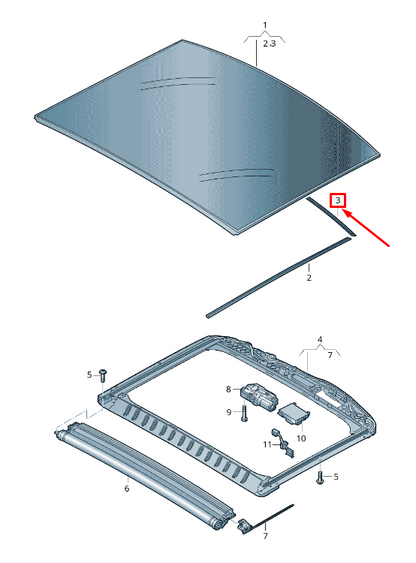 new audi a6 c8 rear glass cover seal 4k9877467 original
