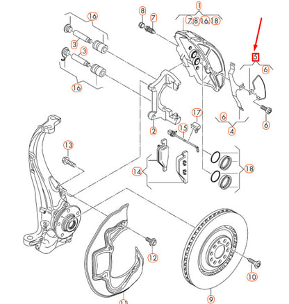 Genuine Audi Q5 8R Front Brake Caliper 'S Q5' Cover Plate 2Pcs 8R0698618 Original