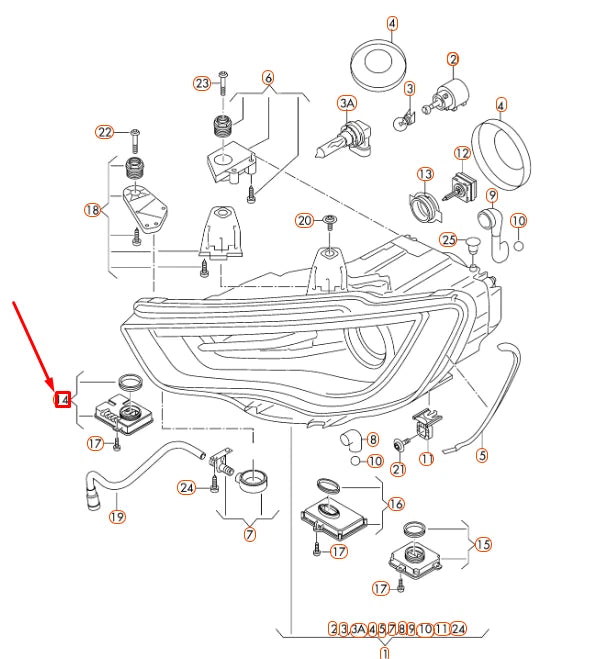 NEW AUDI A3 8V GAS DISCHARGE LAMP CONTROL UNIT 8K0941597B ORIGINAL