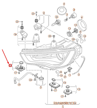 NEW AUDI A3 8V GAS DISCHARGE LAMP CONTROL UNIT 8K0941597B ORIGINAL