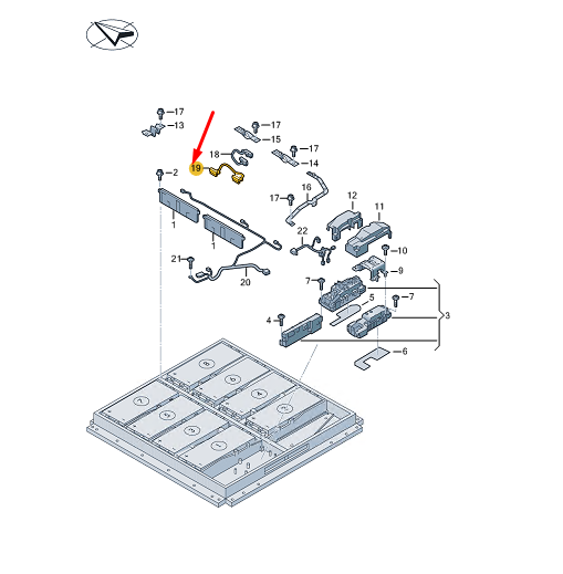 new skoda enyaq iv cell module connecting line 0z1971690ad original