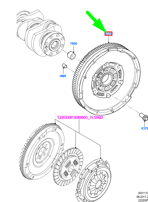 new ford transit mk3 dual mass flywheel 1372531 6c11-6477-fa original