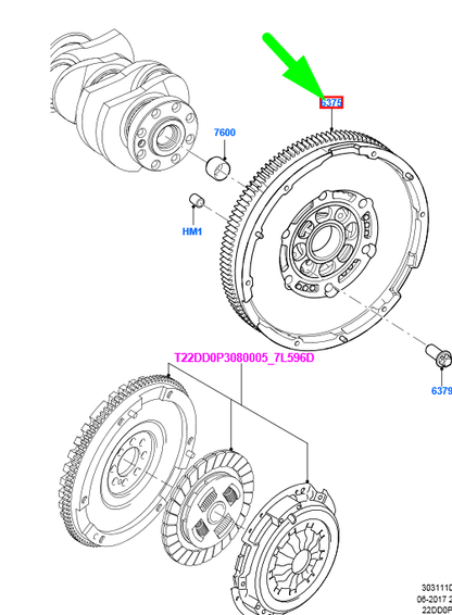 new ford transit mk3 dual mass flywheel 1372531 6c11-6477-fa original