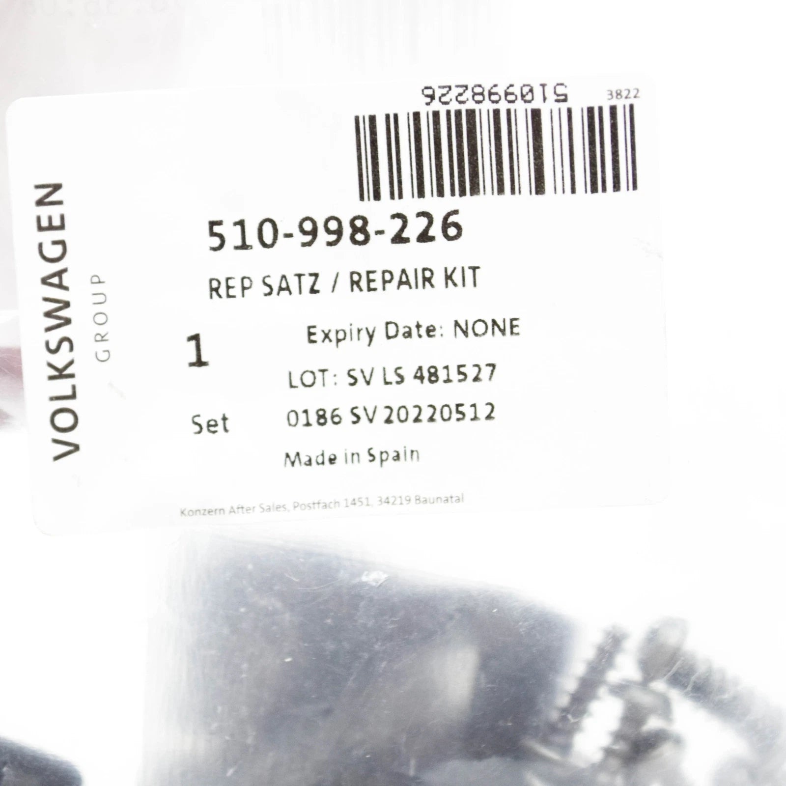 NEW VW GOLF SPORTSVAN AM1 FRONT HEALDIGHT RIGHT REPAIT KIT 510998226 ORIGINAL