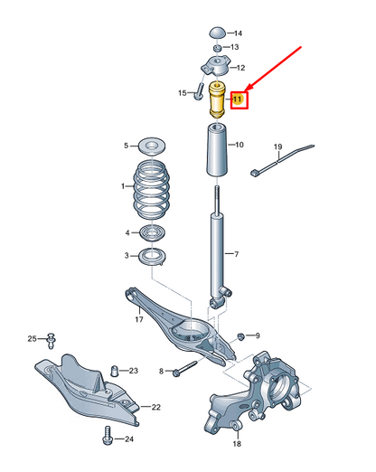 new audi a3 sportback 8y rear shock absorber stop buffer 5q0511358m original