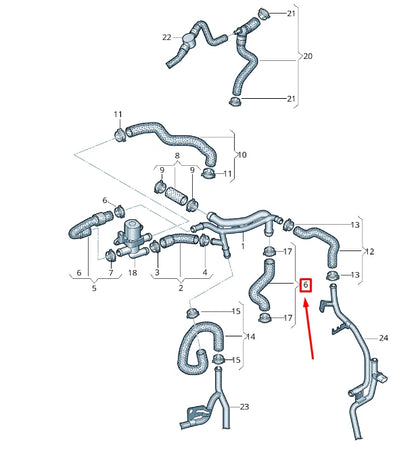 NEW VW TRANSPORTER VI T6 COOLANT HOSE 7E0121157AH