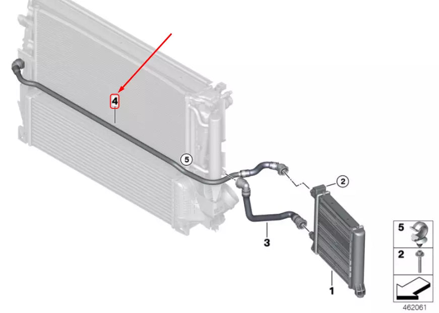 NEW BMW X1 F48 RADIATOR HOSE 17127617375 7617375 ORIGINAL