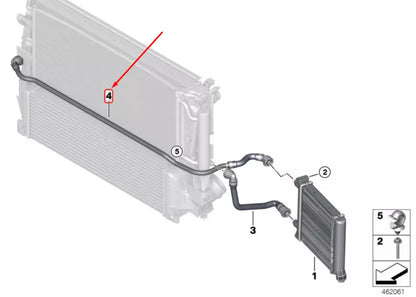 NEW BMW X1 F48 RADIATOR HOSE 17127617375 7617375 ORIGINAL