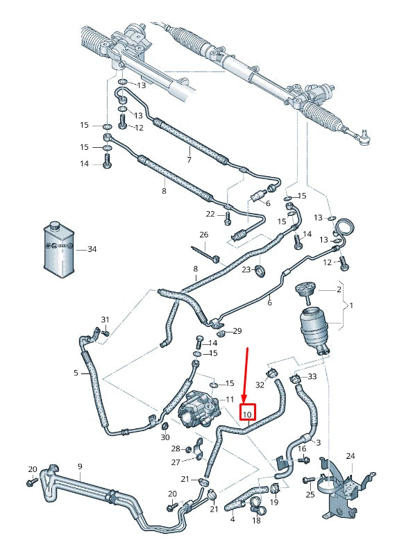 NEW AUDI A6 AVANT C6 POWER STEERING RETURN HOSE 4F0422891P ORIGINAL