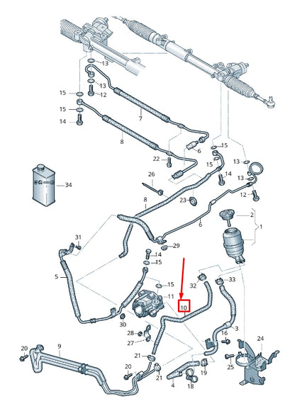 NEW AUDI A6 AVANT C6 POWER STEERING RETURN HOSE 4F0422891P ORIGINAL