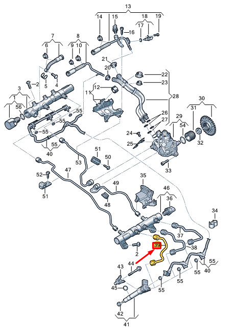 new audi a8 d5 fuel pressure pipe 059130301ac original