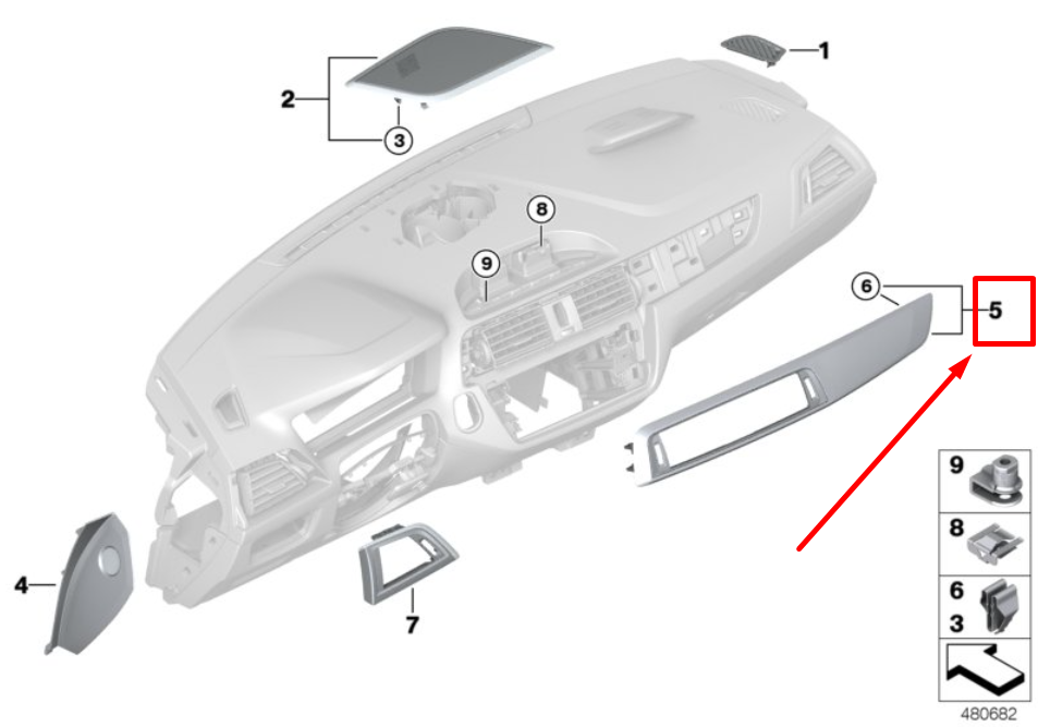new bmw 2 cabrio f23 instrument panel trim 51458073763 8073763 original