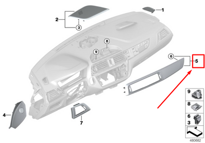 new bmw 2 cabrio f23 instrument panel trim 51458073763 8073763 original
