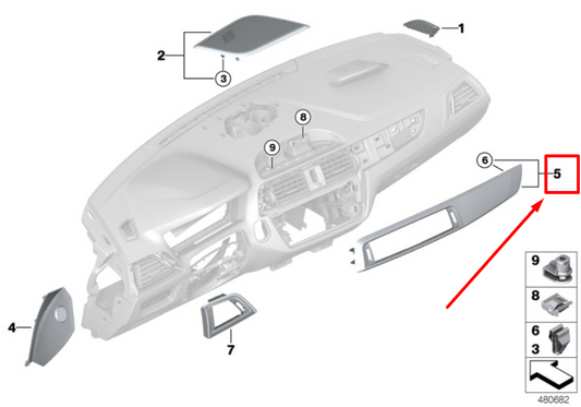 new bmw 2 cabrio f23 instrument panel trim 51458073763 8073763 original