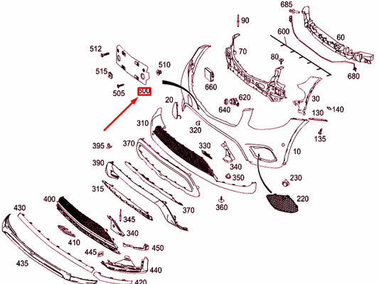 NEW MB GLC C253 FRONT LICENSE PLATE HOLDER SWITZERLAND A2538805202 ORIGINAL
