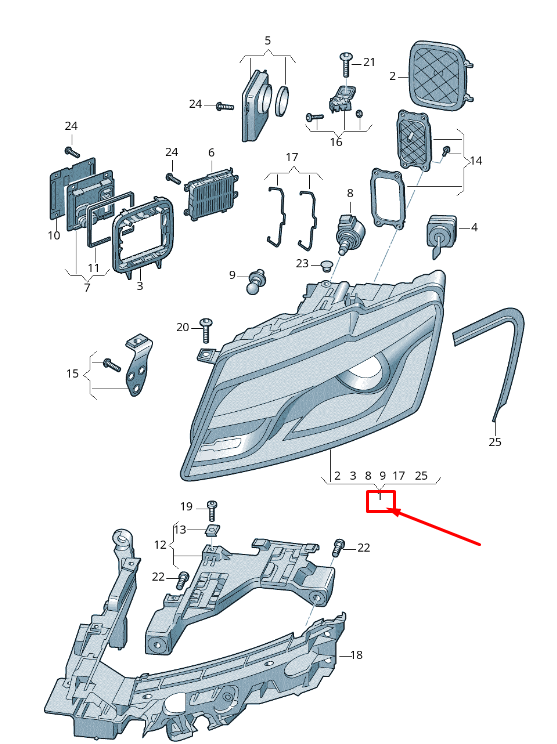 new audi q5 8r front right headlight lhd 8r0941030ah original