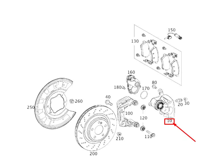 NEW MERCEDES-BENZ S W222 REAR RIGHT BRAKE CALIPER A2314230881 ORIGINAL