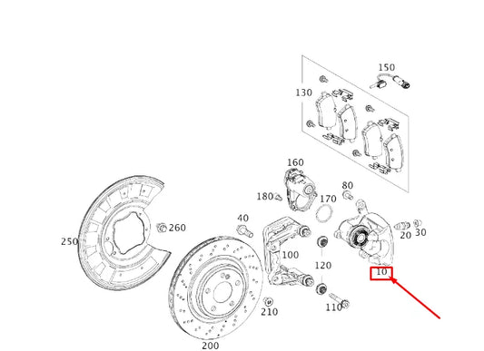 NEW MERCEDES-BENZ S W222 REAR RIGHT BRAKE CALIPER A2314230881 ORIGINAL