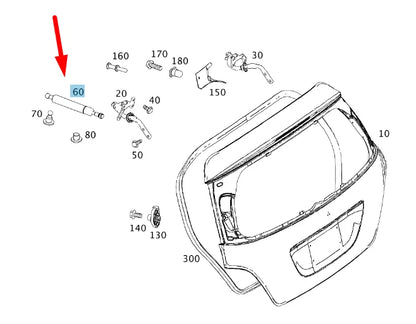 NEW MB R W251 REAR PANEL DOOR LEFT GAS-OPERATED SPRING A2519800764 ORIGINAL