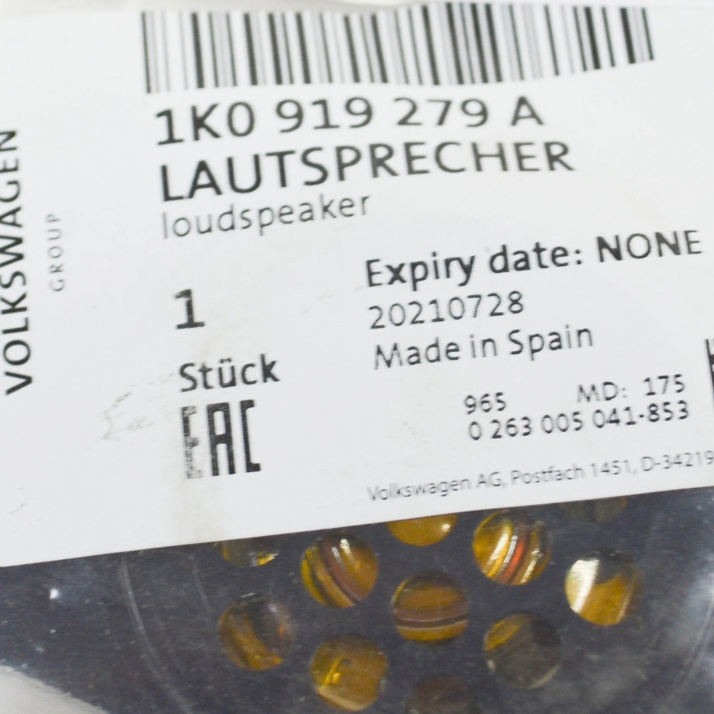 NEW VOLKSWAGEN EOS REAR PARKING AID WARNING BUZZER SENDER 1K0919279A