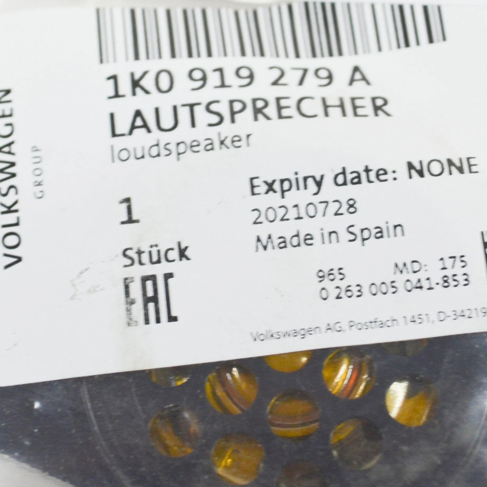 NEW VOLKSWAGEN EOS REAR PARKING AID WARNING BUZZER SENDER 1K0919279A