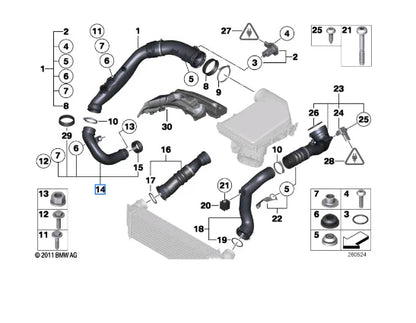 NEW BMW X5 F15 BOTTOM AIR DUCT TUBE 13718614548 ORIGINAL