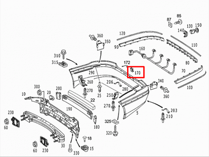 NEW MB S W220 AMG REAR BUMPER TOW HOOK EYE CAP COVER A2208850126 ORIGINAL