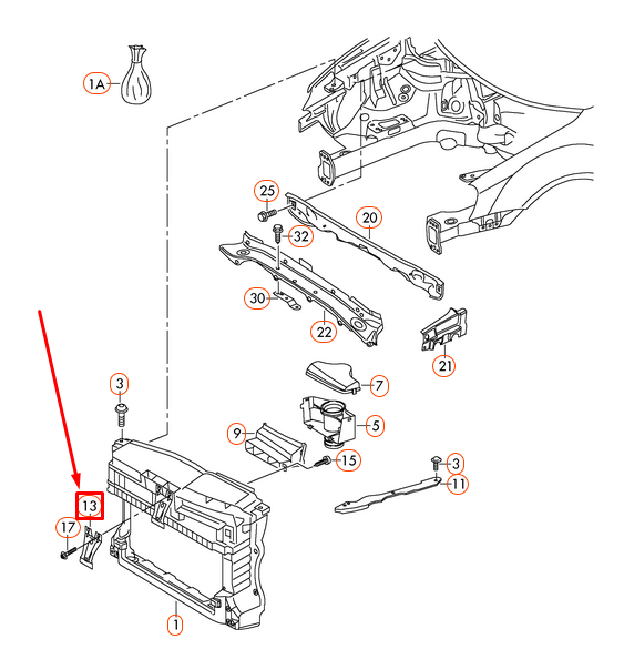NEW VOLKSWAGEN GOLF MK6 BONNET LOCK SUPPORT BRACKET 5K0805567B ORIGINAL