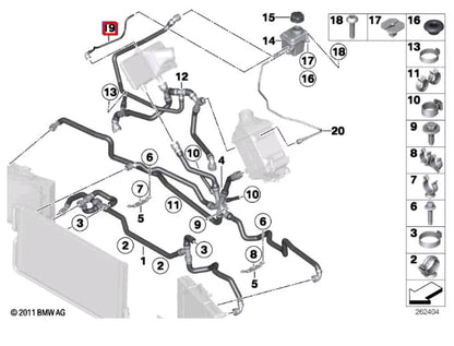 NEW BMW M5 F10 ENGINE COOLANT VENT HOSE PIPE 17122284336 ORIGINAL