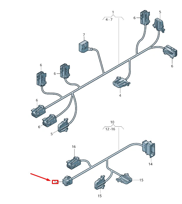 NEW VW TOUAREG 7P A/C WIRING FAN MOTOR FLAT CONTACT HOUSING 4H0972704