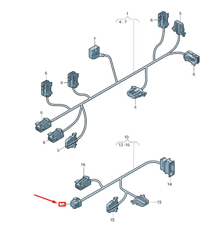 NEW VW TOUAREG 7P A/C WIRING FAN MOTOR FLAT CONTACT HOUSING 4H0972704