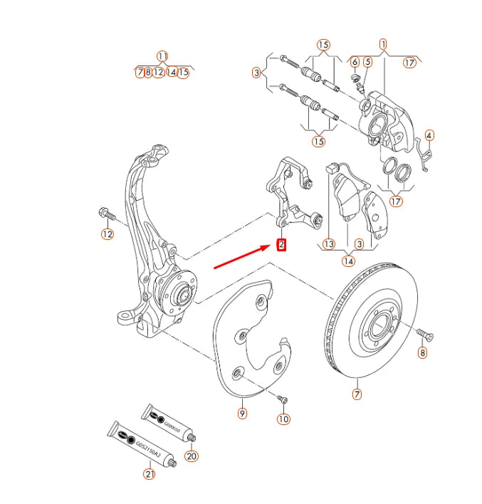NEW AUDI A4 B8 FRONT BRAKE CALIPER CARRIER 4G0615125A