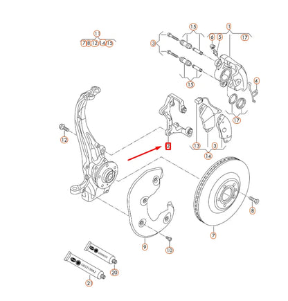 NEW AUDI A4 B8 FRONT BRAKE CALIPER CARRIER 4G0615125A