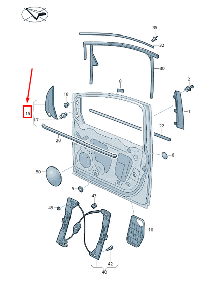 NEW VW SHARAN 7N LEFT INNER A-PILLAR COVERING 7N0837973A82V ORIGINAL