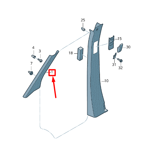 new volkswagen crafter 2f mk1 front right a-pillar upper trim 2e0867272b